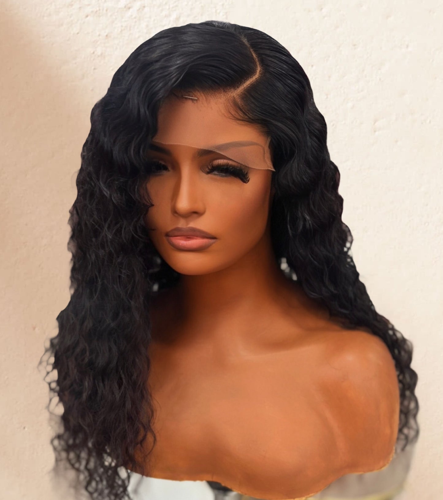 Beautiful deep wave curly virgin hair in natural black