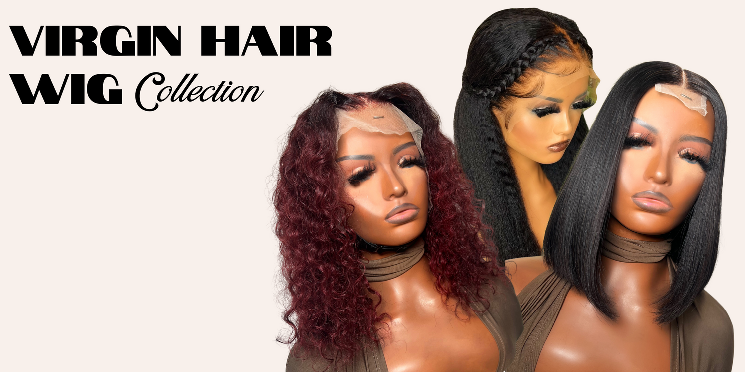 Luxury handmade and machine made fully customised, and ready to wear virgin human hair wigs 