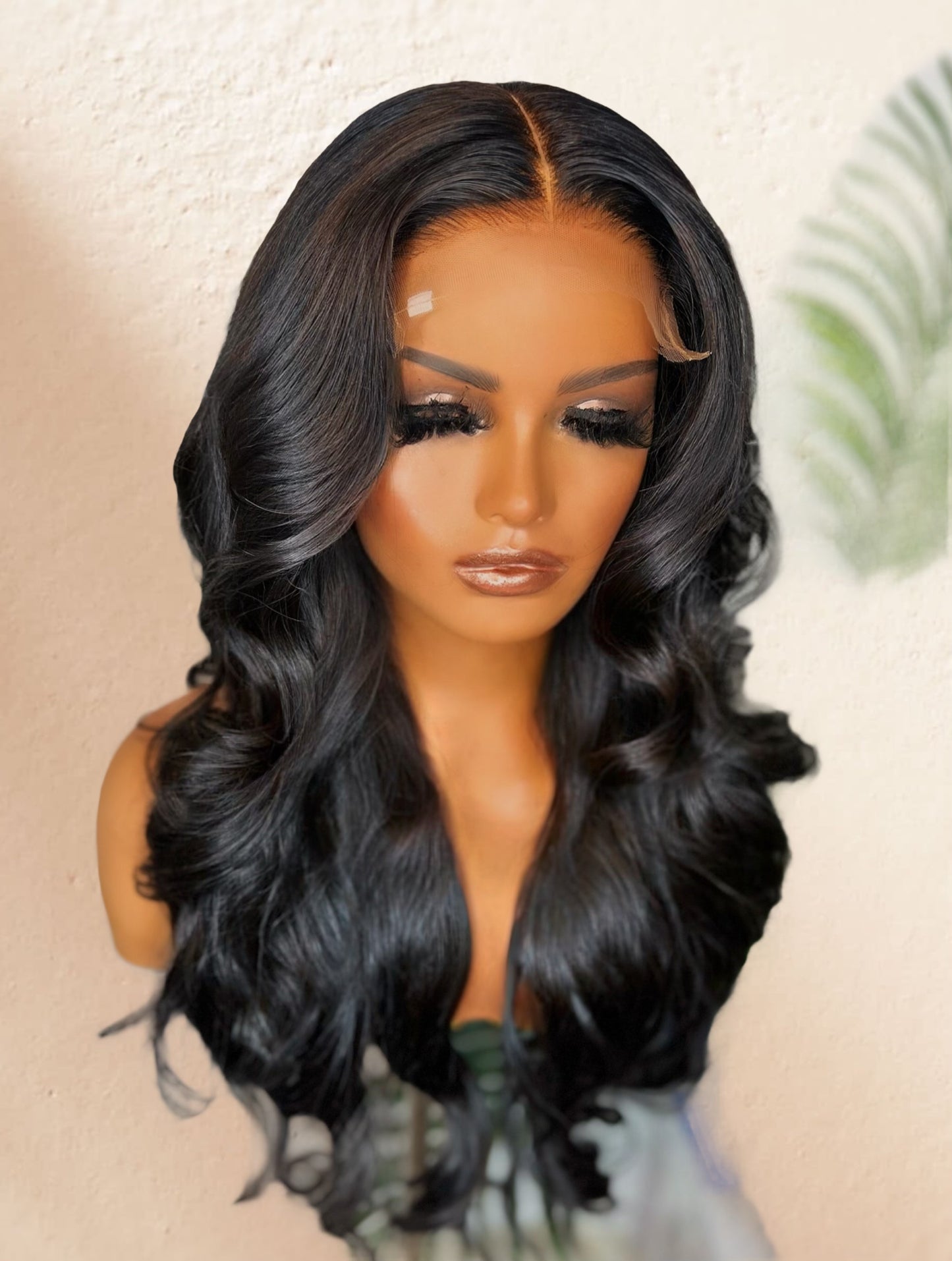 Luxury 5x5  Raw Vietnamese Human Hair Closure Wig in natural black for women 