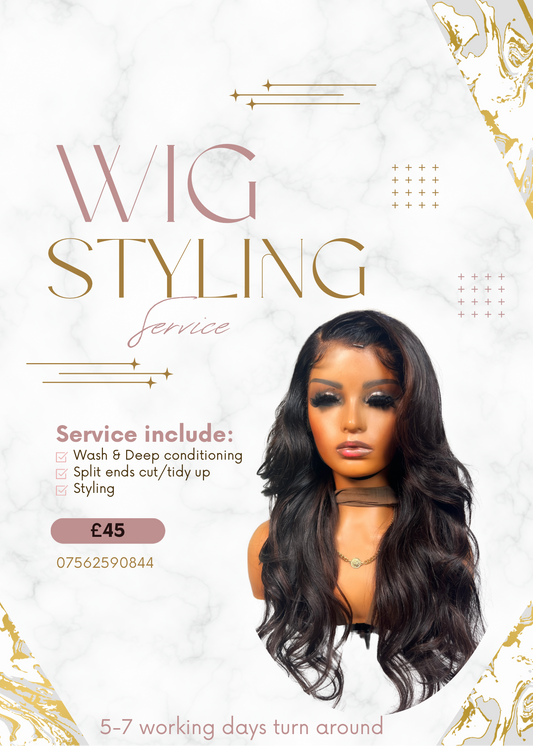 Wig styling for wig care and maintenance services 