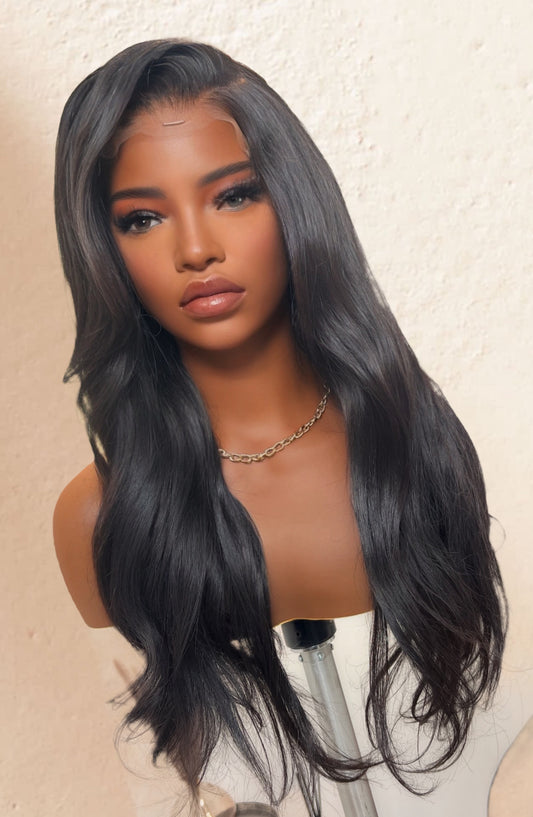 Luxury 5x5  Virgin Human Hair Closure Wig in natural black for women 